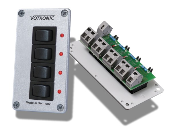VOTRONIC Schalter- und Sicherungspanel 4 S - mit 4 Schalterwippen - 12V oder 24V
